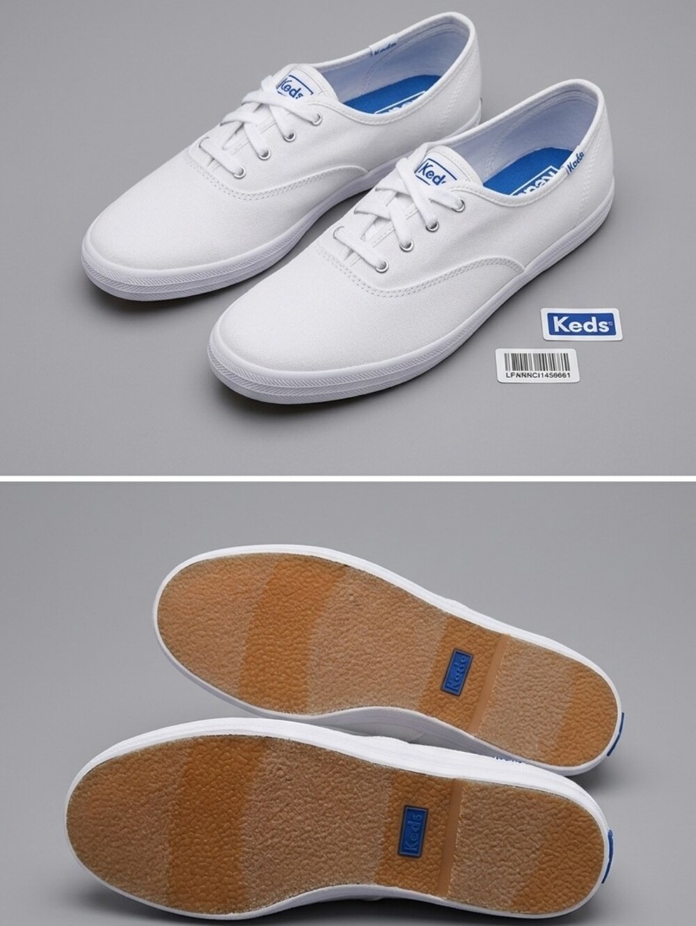 Keds White Canvas Low-Top Sneakers With Box